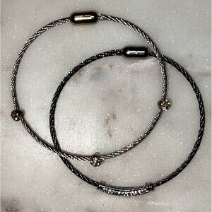 Two Magnetic Closure Cable Bracelets